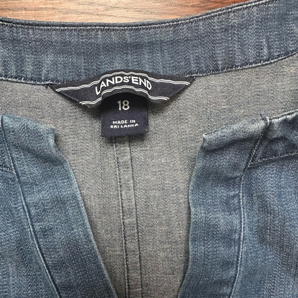 Lands' End Blue Short Sleeve Dress - Picture 3 of 4